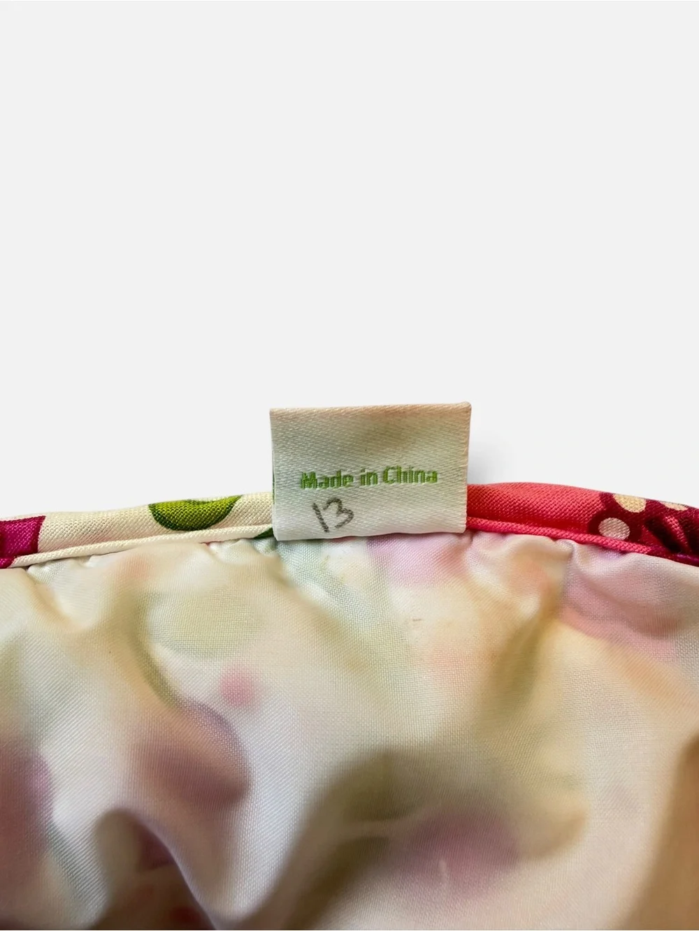Vera Bradley Retired Lilli Belle Floral Travel Cosmetic Bag Pink Green Orange